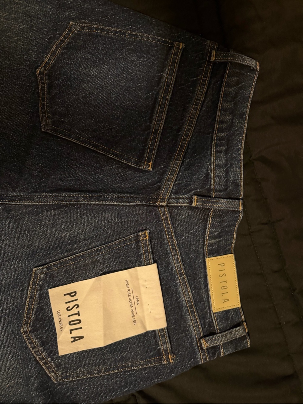 Pistola Dark Blue High-Rise Wide Leg Jeans - Picture 4 of 4